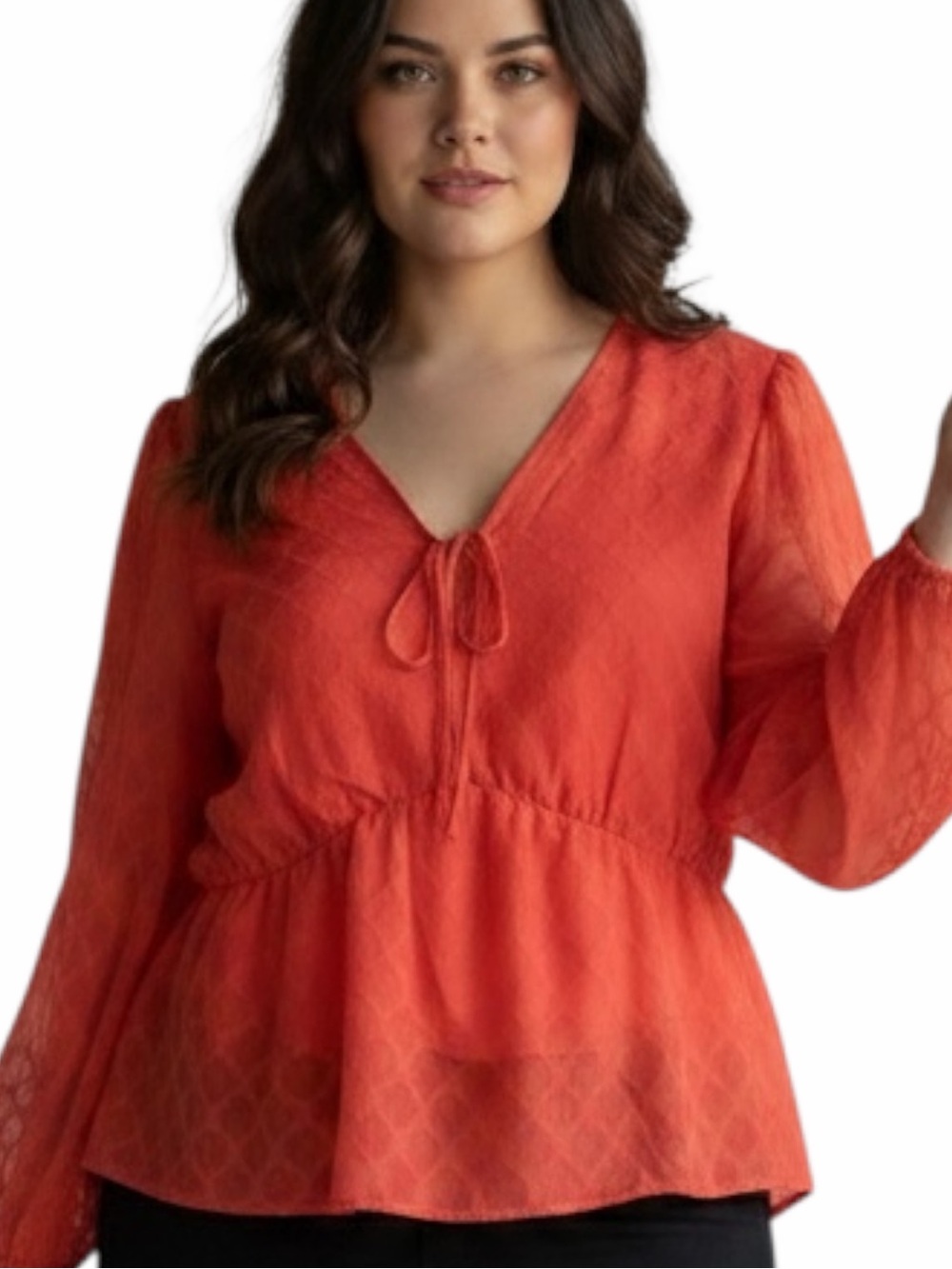 Elizabeth and James XL 🖤NEW🖤 Tie Neck Artsy Poets Balloon Sleeve Blouse